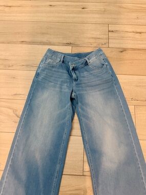 Halara Flex Asymmetric Low Rise Wide Leg Blue Surf Small Regular